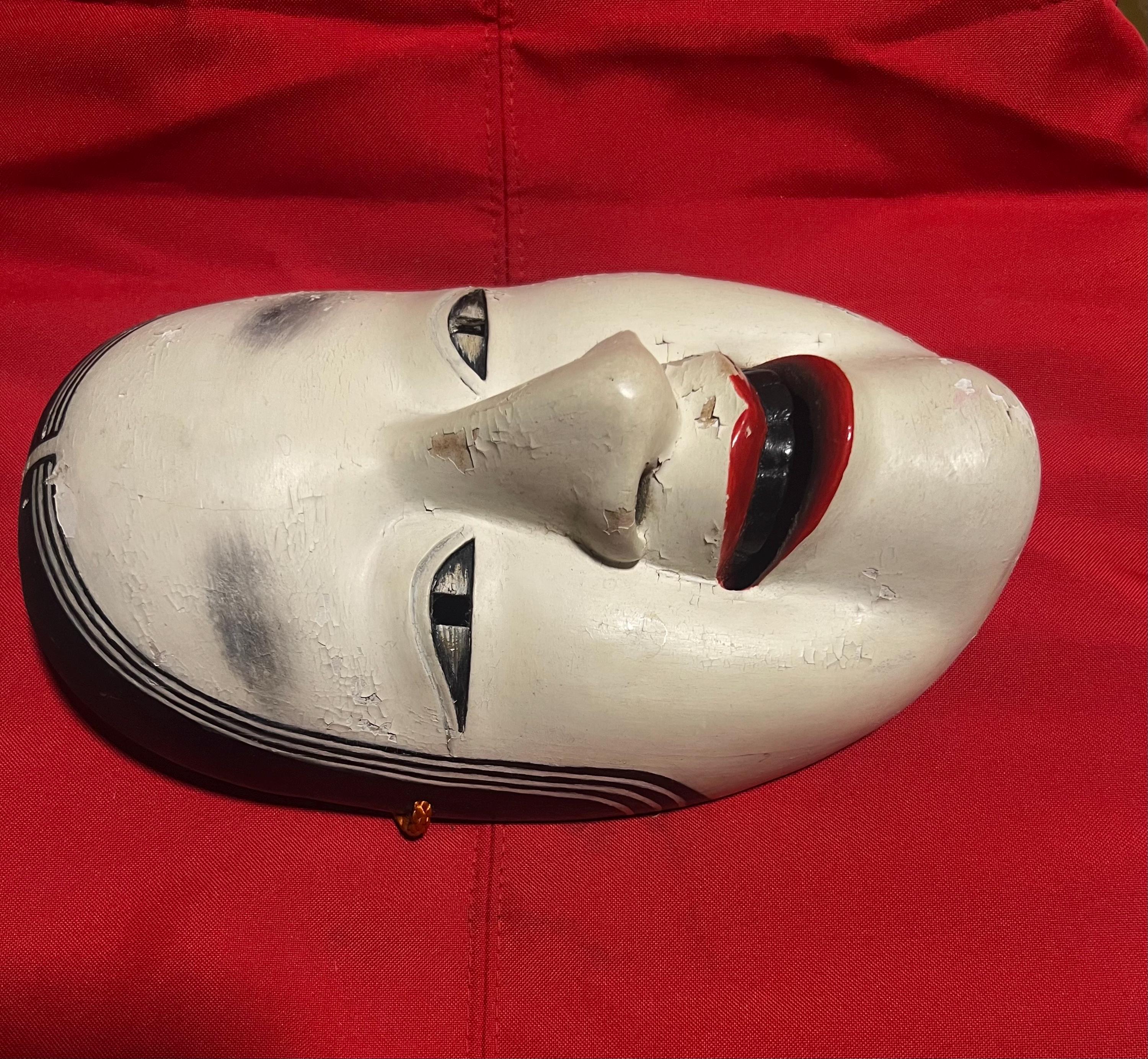 手彫り木製小面能面：昭和時代の日本の壁画 - Etsy 日本