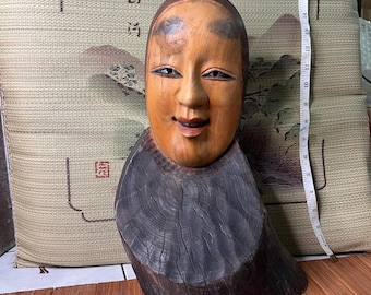 手作りおかめ面：日本の伝統民話の木工芸 - Etsy 日本