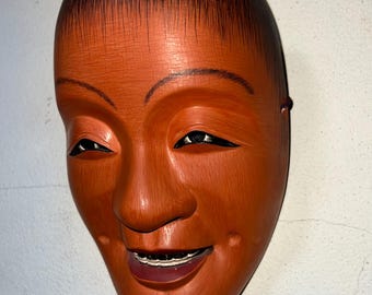 Wooden Noh Mask　木製能面 Mountain God Japanese Noh Mask | Yamanokami | Hand Carved Hand