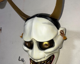 般若の能面｜鬼の面｜手彫り・手描きの木製｜伝統演劇の複製｜博物館