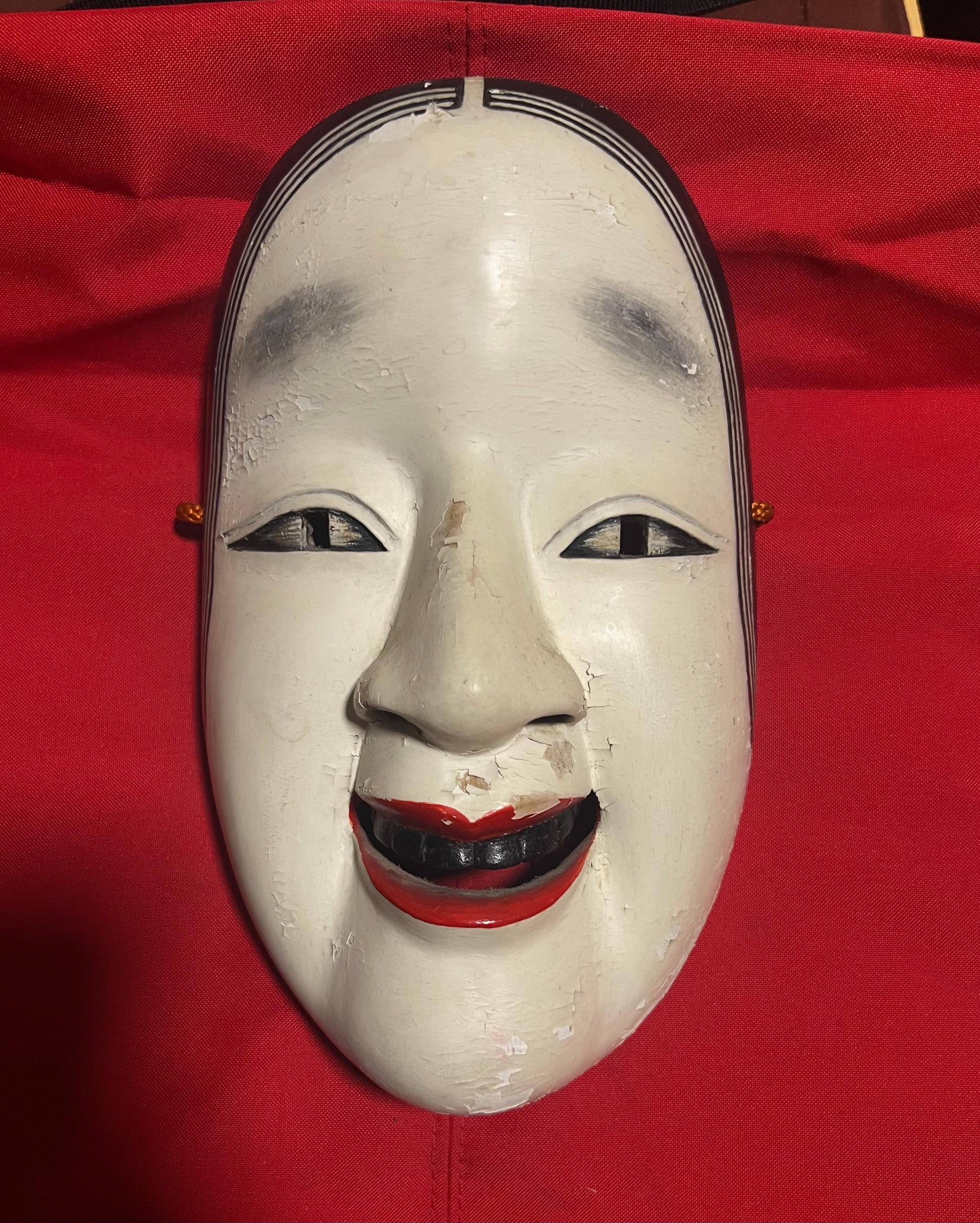 手彫り木製小面能面：昭和時代の日本の壁画 - Etsy 日本