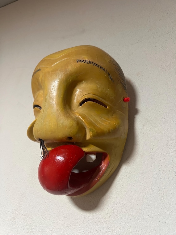 ひょっとこ お面 神楽面 能面 木彫 骨董 ア31