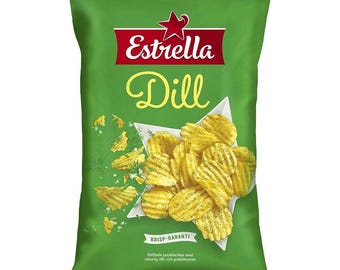 Estrella Dill Chips | Iconic Swedish Crisps | 175g | Authentic Scandinavian Snack