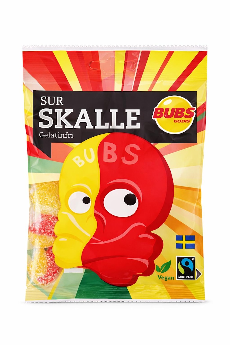 Bubs Sur Skulls – Sour Skull Candy | Fruity & Tangy Treat | Scandinavian Swedish Sweets image 1