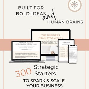 Paquete de lluvia de ideas para negocios / Más de 300 ideas estratégicas para emprendedores, coaches y creadores / Descarga instantánea en formato A4 + Carta