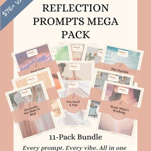 Reflection Prompts Mega Pack | 11 Journal PDFs for Clarity, Growth, Boundaries & Burnout Recovery