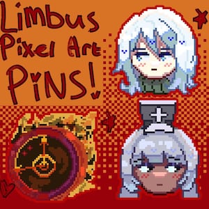 Limbus Company, Dante, Faust, Charon Pixel Art Pins / Buttons!