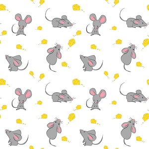 Mouse and Cheese Seamless Pattern