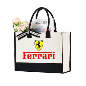 Ferrari Tote Bag, Ferrari Race Tote Bag, Ferrari Lover Bag, Ferrari Owner Gift