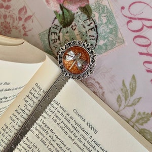 Dragonfly in Amber~Outlander Bookmark~Dragonfly Pendant~Resin Pendants~Silver Bookmark~Outlander Inspired Gifts~Outlander Ruler