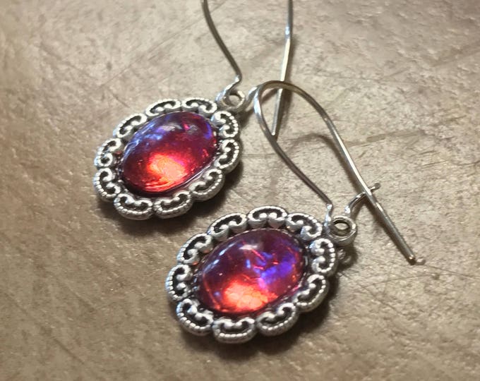 SALE! Rainbow Earrings-Rainbow jewelry-Silver Earrings-Dangle earrings-rainbows-Pink Earrings