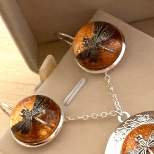 Dragonfly in AmberSilver Dragonfly EarringsAmber Earrings-Silver EarringsDragonfly Earringssilver amber Earrings image 4