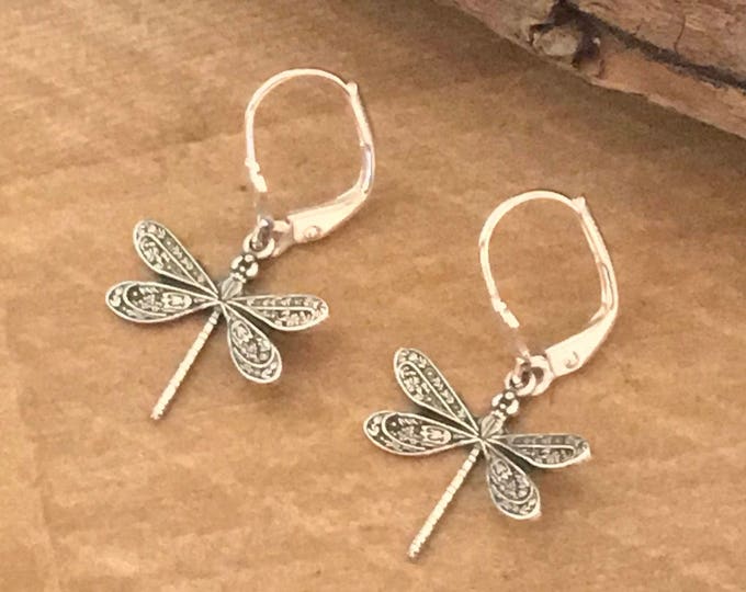 Dragonfly Earrings - Outlander Inspired - Outlander Jewelry - Medium Dragonfly - Brass earrings - Silver earrings