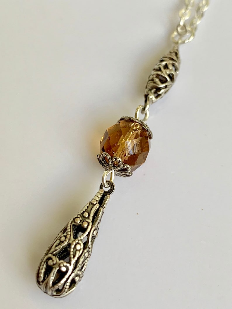 topaz earrings-outlander inspired-outlander jewelry Topaz set-Smokey topaz-silver necklace