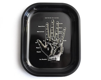 Small Metal Palmistry Tray / Ritual Tray Smudging Trinkets / Catch All Tray