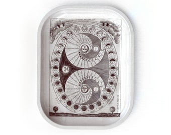 Small Metal Moon Phases Tray / Ritual Tray Smudging Trinkets / Catch All Tray