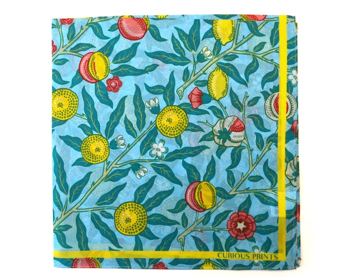 Featured listing image: 100% Silk Scarf William Morris Summer Fruit Bandana Tapestry