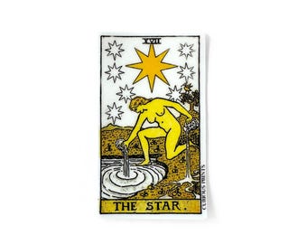 Vintage Star Tarot Card Waterproof Sticker