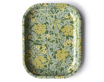 Small Metal Vintage William Morris Jasmine Floral Pattern Tray Dish