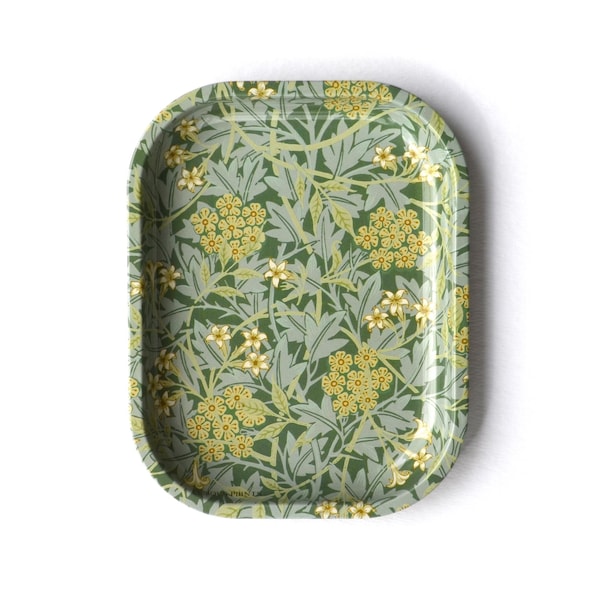 Small Metal Vintage William Morris Jasmine Floral Pattern Tray Dish