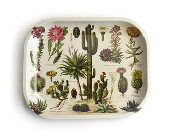 Small Metal Cactus Tray / Ritual Tray Smudging Trinkets / Rolling Tray / Catch All Tray