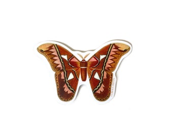 Vintage Atlas Moth Waterproof Sticker