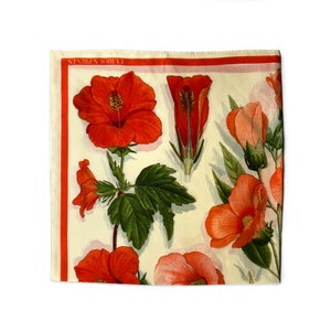 100% Seidenschal botanische tropische Hibiskus-Blumen-Bandana
