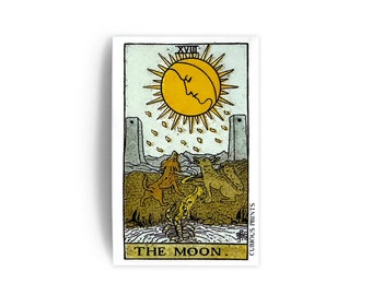 Vintage Moon Tarot Card Waterproof Sticker