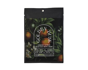 Golden Dusk Amber and Citrus Dead Sea Salt Bath Soak / All-Natural