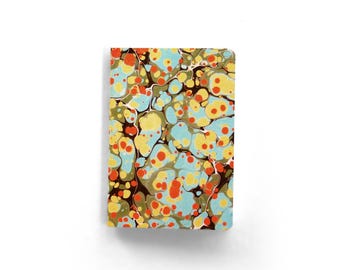 Vintage Marbled Pocket Notebook - Speckled Pattern - Blank Small notepad unlined