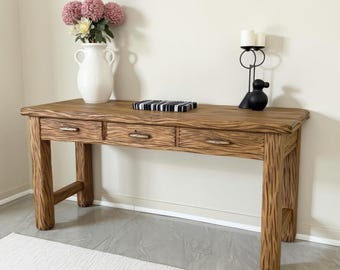 Geregenereerde massief houten hal consoletafel met lades smalle monitorstandaard gangtafel rustieke houten meubels