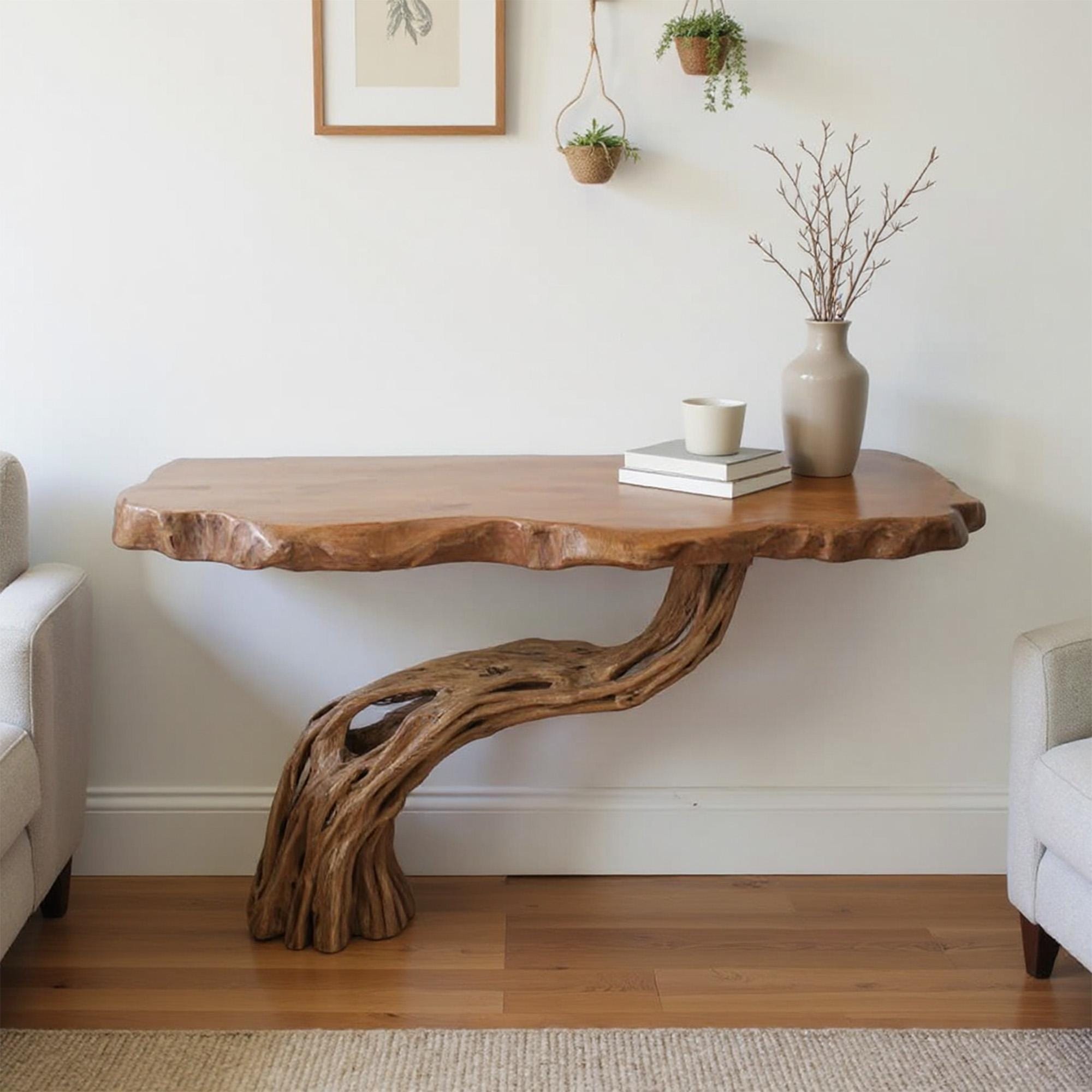 Tree Branch Console Table Driftwood Entryway Media Console Narrow Wood ...