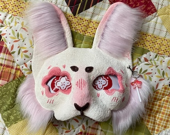 Cherry Blossom Rabbit Therian Premade Mask