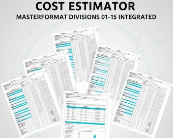 Construction Cost Estimation Excel Template | CSI Divisions 01–15 Workbook | Project Budget & Bid Tool