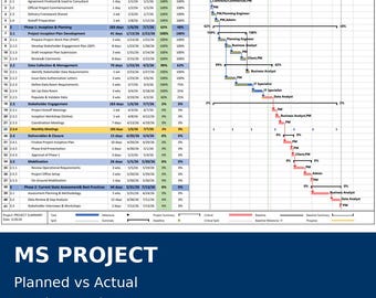 MS Project Gantt Chart Schedule Plan Vs Actual
