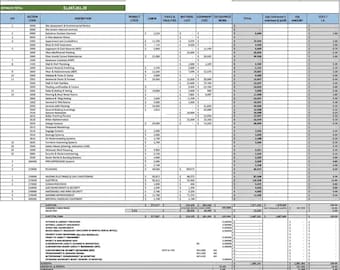 Construction Schedule of Values (SOV) Excel Template with Detailed Cost Breakdown & Multi-Revision Tracking
