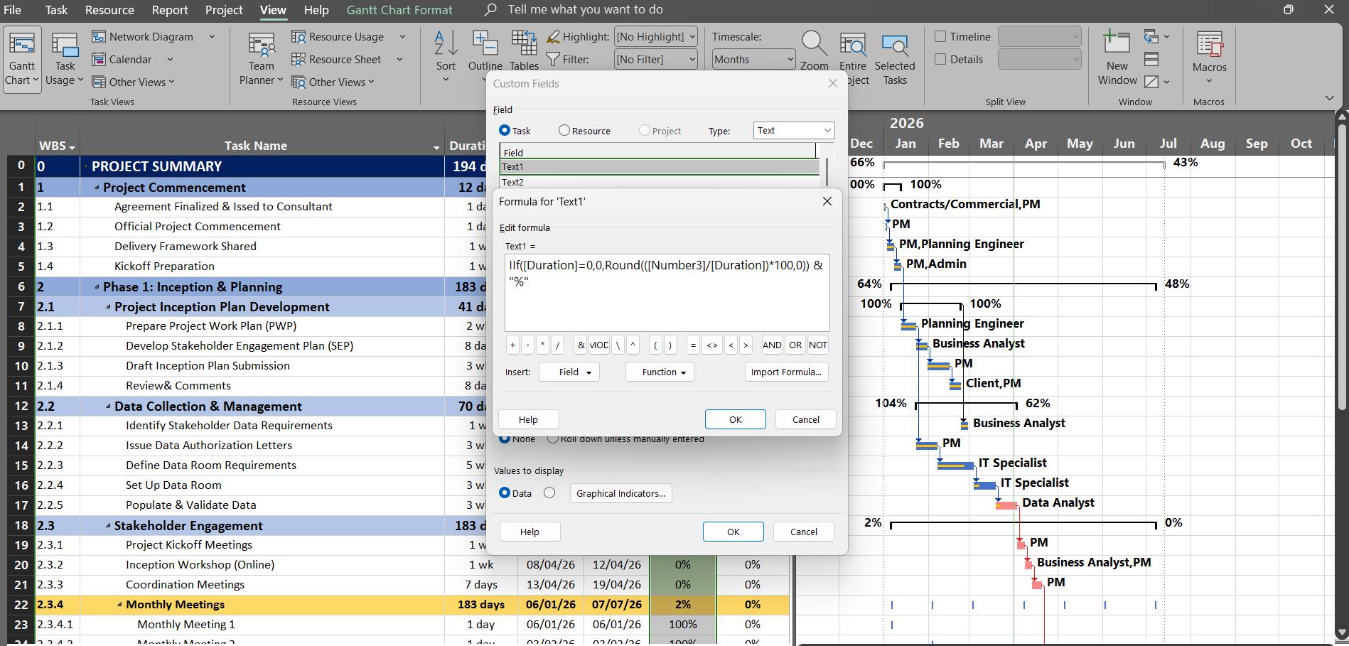 Project Schedule Ms Project MS Project Gantt Chart Schedule Plan Vs Actual - Etsy