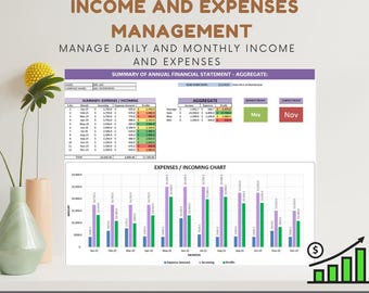 Annual Income and Expense Tracker: Editable Excel Template
