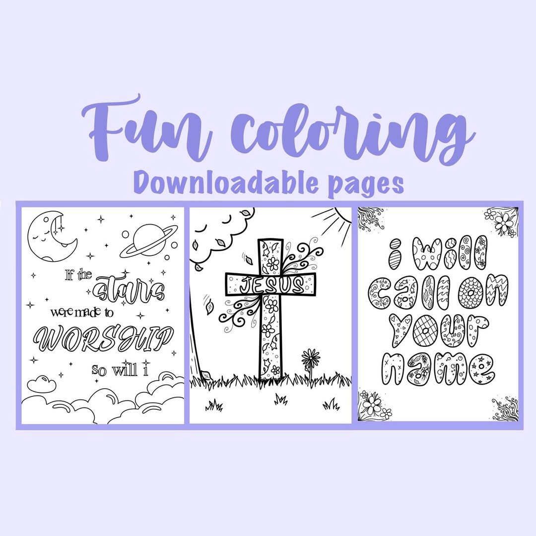 Cute Christian Coloring Pages | Printable | 3 Digital Files - Etsy