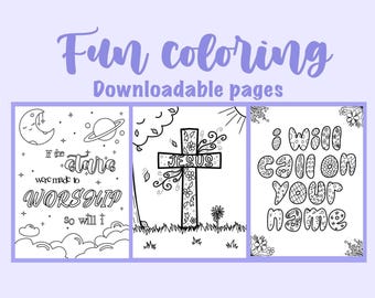 Coloriages chrétiens mignons | Imprimable | 3 fichiers numériques