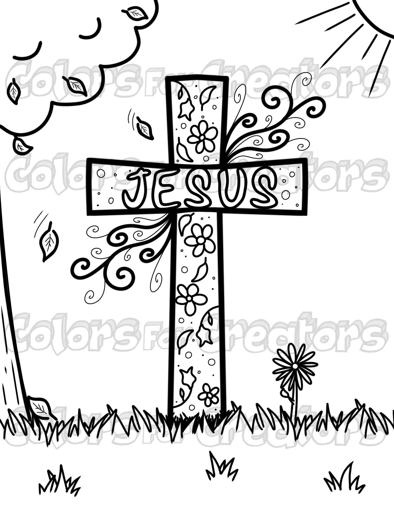 Cute Christian Coloring Pages | Printable | 3 Digital Files - Etsy
