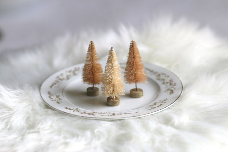 2 Chestnut colored set of 3 Bottlebrush sisal trees image 3