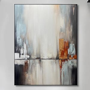 Abstract stadsgezicht olieverfschilderij, groot origineel kleurrijk stedelijk stadslandschap olieverfschilderij op canvas, moderne woonkamer muur kunst decor