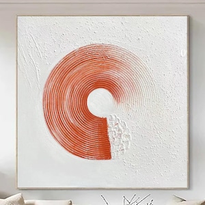 Wabi Sabi Wall Art Oversized Wall Art Large Orange Abstract Wall Art Orange 3D Texture Painting Abstract Orange Painting Minimalist Art