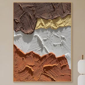 3D Terracotta Textured Wall Art Texture Art Large Wall Art Terracotta Abstract Art Minimalist Wall Art Heavy Textured Wall Art Plaster Art