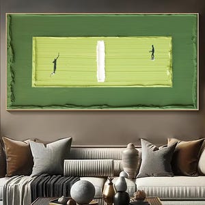 3D Green Tennis Painting Green Textured Wall Art Green 3D Texture Painting Tennis Wall Art Tennis Lovers Gifts Green Minimalist Art