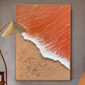 Burnt Orange Terracotta Texture Art: 3D Abstract Painting on Canvas