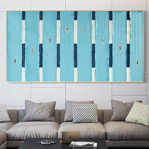 3D Race Swimming Painting Blue Textured Wall Art Swimmers Gift Blue Minimalist Painting Large Swimming Pool Painting Swimming Art