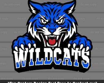Wildcats PNG, Wildcats SVG, Blue Wildcats Vector, Wildcats Mascot, Wildcats Svg Cricut Cut File, Eps, Wildcats Team, Logo, Wildcats Spirit