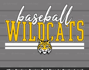 Wildcats SVG PNG, Béisbol Wildcats, Archivo de corte Cricut, Día de juego, Regalos de béisbol, Mamá beisbolera, Béisbol PNG, Descarga digital, Alta resolución